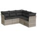 vidaXL 5-delige Loungeset met kussens, polyrattan, lichtgrijs