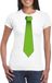 Bellatio Decorations Wit t-shirt met groene stropdas dames XS