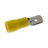 SeKi 14165, 4,0-6,0mm2, 0,8x6,4, deels iso, 25 stuks platte stekker, geel
