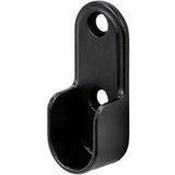 Gedotec Support de tube d'armoire ovale noir pour tiges d'armoire ovales 30 x 15 mm métal