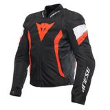 Dainese Avro 5 S26 Motorfiets Textieljas - Zwart/wit/rood - Maat 60