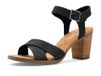 TOMS Majorca Cutout Damessandalen met hak, Zwart gemengd weefsel