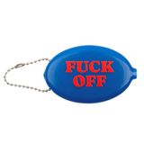 Fisura – Ovale rubberen portemonnee “F*ck off” donkerblauw