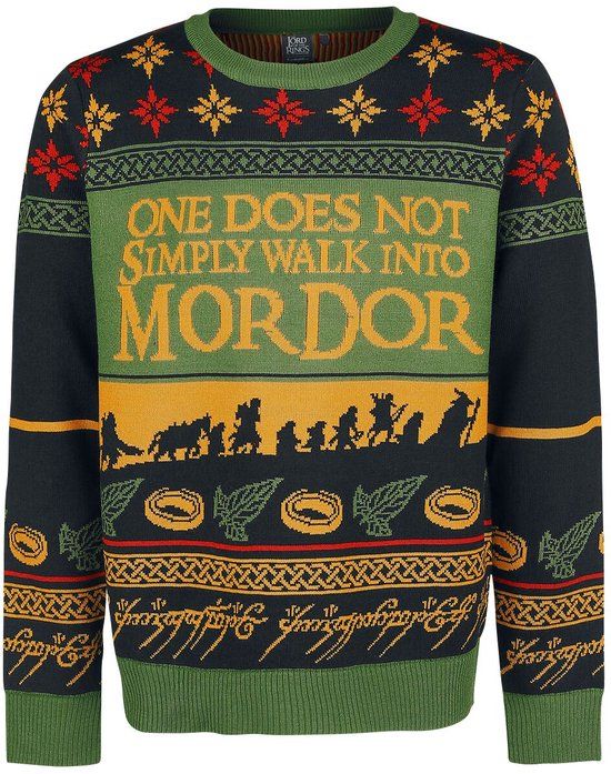 The Lord Of The Rings Walk Into Mordor Heren Christmas jumper - meerkleurig - XXL