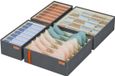 Boîte de rangement en tissu sans marque - lot de 4 - Organiseur de tiroir pliable pour sous-vêtements, soutiens-gorge, chaussettes et pantalons dans la garde-robe - Gris