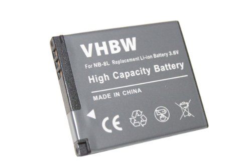 VHBW Vervangende batterij voor Canon NB-8L camera (600 mAh, 3,6 V, Li-Ion)
