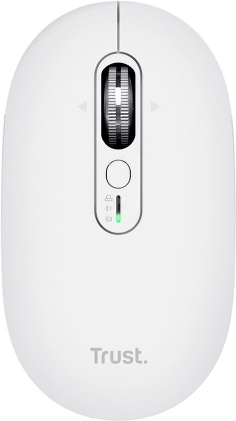 Trust Seron Hyperscrolmuis – Draadloos en Bluetooth Hyperscrolmuis - Verticaal en Horizontaal navigeren - Met multi‑device - Lange batterijduur - Wit