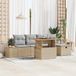 Maison Exclusive - Ensemble de jardin 6 places, beige, en polyrotin