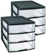 PLASTICFORTE Ladeblok - 3 lades - zwart/transparant