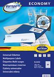 Europe100 ELA050 universele etiketten (48,5 x 16,9 mm, 100 vellen/6400 etiketten) wit