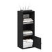 Furinno Luder Boekenkast met 3 niveaus, met 1 deuropbergkast, zwart hout