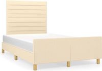 vidaXL Bedframe zonder matras, stof, crèmekleurig, 120x200 cm