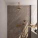 Brauer Gold Carving Thermostatische Regendoucheset Inbouw - Hoofddouche 20 cm - Met Drukknoppen - Handdouche 3 Standen - Doucheslang - Wandaansluitbocht - Geborsteld Goud