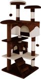 lionto Kattenkrabpaal 130 cm groot, met trap, grot & speelballen, bruin/beige