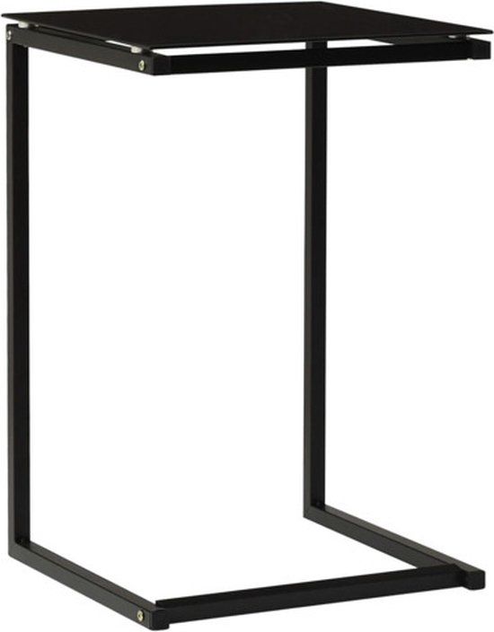 vidaXL Bijzettafel Zwart Gehard Glas 40x40x60 cm