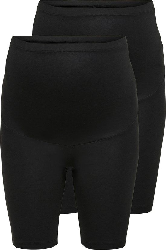 ONLY MATERNITY ONLY OLMLOVELY SHORTS JRS MAT 2 PACK NOOS Women's Shorts - Size M - Black