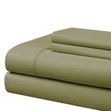 Cathay Home Essentials Ultrazachte, Hypoallergene, Kreukvrije, Dubbel Geborstelde Microvezel Beddengoedset, Saliegroen, Tweepersoons
