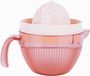 Oranje Grapefruit Juicer Squeezer Presse-agrumes en plastique avec filtre à fentes et collecteur de jus de 600 ml sans BPA, 6 dents, large racloir, extracteur de jus d'agrumes rotatif portable pour gros citron