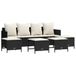 VidaXL Loungeset 5-delig met kussens, poly rotan, zwart