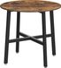 VASAGLE Table de salle à manger, table ronde de cuisine, salon, bureau, 80 x 75 cm (diamètre x hauteur), style industriel, marron rustique et noir