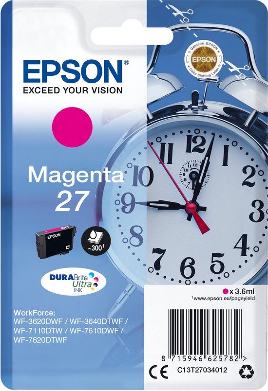 Epson 27 Magenta Ink Cartridge - C13T27034010