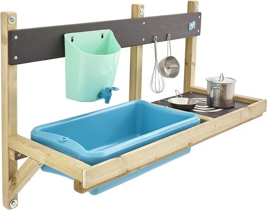 Wooden Mud Kitchen Deluxe - Groen - 36 x 81 x 56 cm - Speelhuis Accessoires