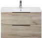 BES LED Seville Badmeubelset 80 cm - Craft Oak Edge Greep - Wastafel Enjoy