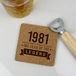 Drinks Mat, Placemat Gegraveerde Vierkante Coaster "1981 Jaar van de Legende" Ontwerp, 40e verjaardag, Veertigste Gift voor papa, oom, broer, kurk