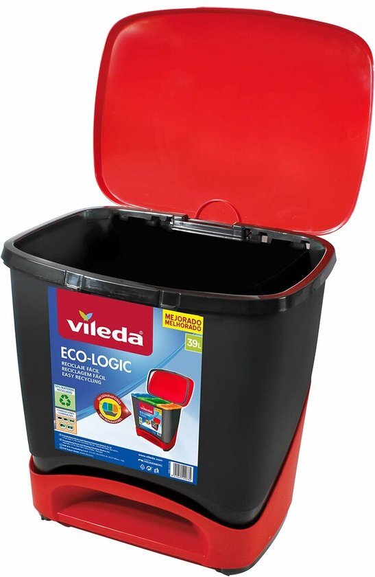 Vileda Eco-vuilnisemmer van kunststof, 10 liter, zwart