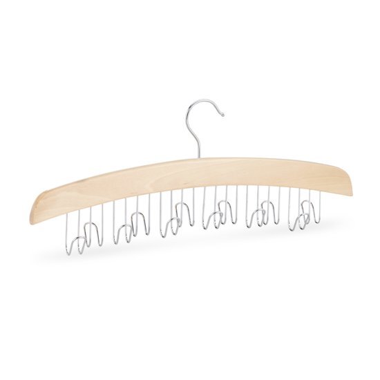 Relaxdays riemenhanger - accessoire hanger - hout - riemenhanger - haken voor 12 riemen Pak van 1