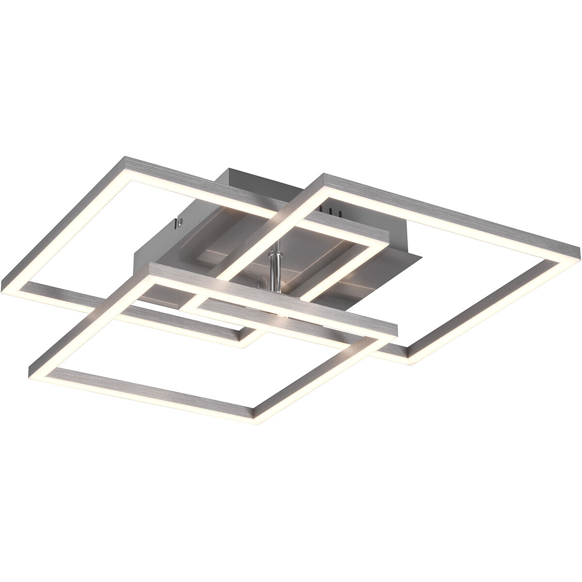 BES LED LED Plafondlamp - Trion Mibal - 28W - Aanpasbare Kleur - Afstandsbediening - Dimbaar - Rechthoek - Mat Nikkel - Aluminium