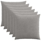 vidaXL - Kussensloop - 6 pcs - HEERLEN - Lichtgrijs - 65 x 65 cm - corduroy