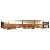 vidaXL - Buiten - bank - set - 9 - st - Naturel - Massief - Acacia - Hout