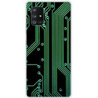 Samsung Galaxy A71 5G Bedrukt siliconen hoesje Texture circuit geek