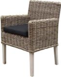 AVH-Collectie Reyhan dining tuinstoel naturel rotan - olefin black