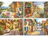Kit de peinture diamant, ensemble de 4, format 30x40 cm, motifs : ville et paysage, à réaliser soi-même