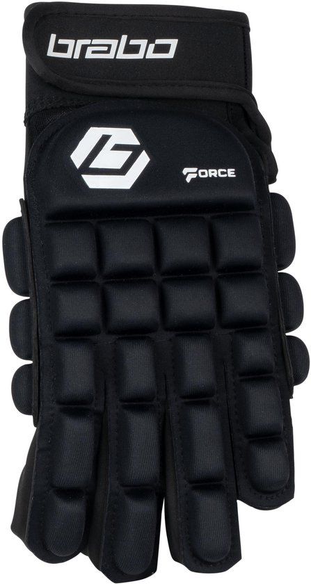 Brabo Force Full Finger Indoor Hockeyhandschoen Senior Zwart Unisex XS