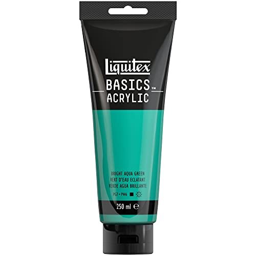 Liquitex 88700233 Basics enkelvoudig pigmenteerde acrylverf, kunstenaarspigmenten, lichtecht, medium viscositeit, goede kwaliteit, satijn finish - 250ml tube, Bright Aqua Green