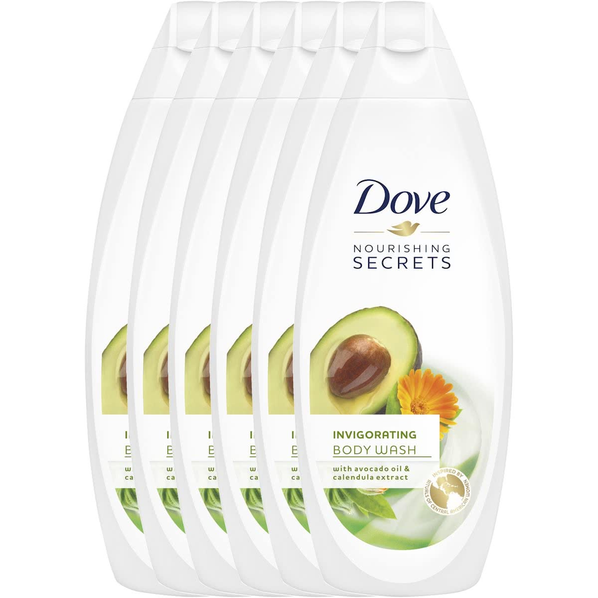 Dove Invigorating - 6 x 250 ml - Douchegel - Voordeelverpakking