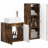 vidaXL Badkamermeubelset 2 st Gerookt eiken 33 x 34,5 x 100 cm