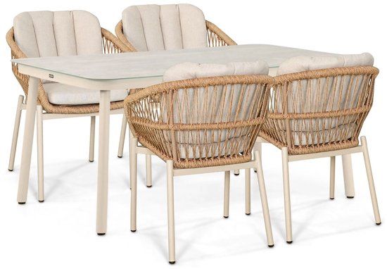 De Laan Projects Tuinset 4 personen 160 cm Rope Taupe