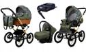 BabyLux® Poussette 4en1 - CLASSIC GOLD - OLIVE STAR SILVER FRAME
