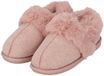 Apollo pantoufles femme - mocassins - rose - feutre / fausse fourrure - modèle bas - pantoufles - semelle dure 37-38
