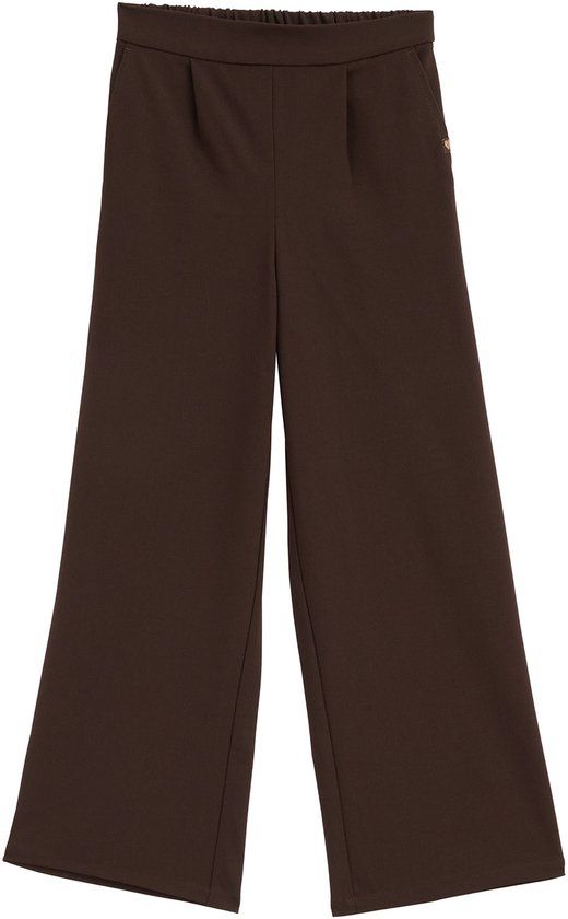 WE Fashion Meisjes wide leg broek - Dark brown - Maat 140