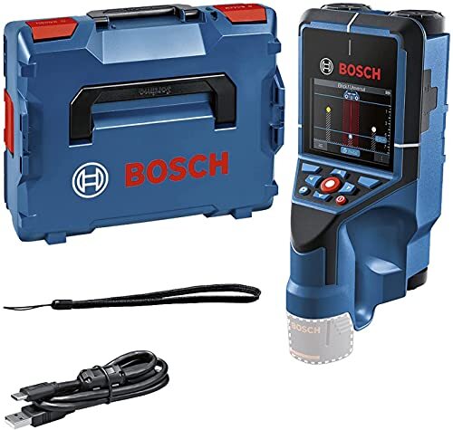 Bosch Professional 12V System Muurscanner D-tect 200 C (zonder accu en oplader, detectie van (niet-)stroomvoerende kabels, metaal, plastic buizen, houten onderconstructies, USB-C™ kabel, L-BOXX)
