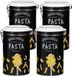 Concorde Set van 4x stuks pasta voorraadbussen/bewaarblikken metaal 11 x 19 cm - Voorraadblikken rond -Voorraadbussen met luchtdicht deksel