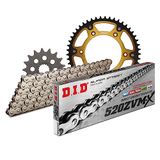 Kettingset DID Kettingset Stealth 520ZVM-X / 110 klinknagel slot goud voor KTM LC4-E Super Moto LC4 SM 640 cc Bj. 1999-2006