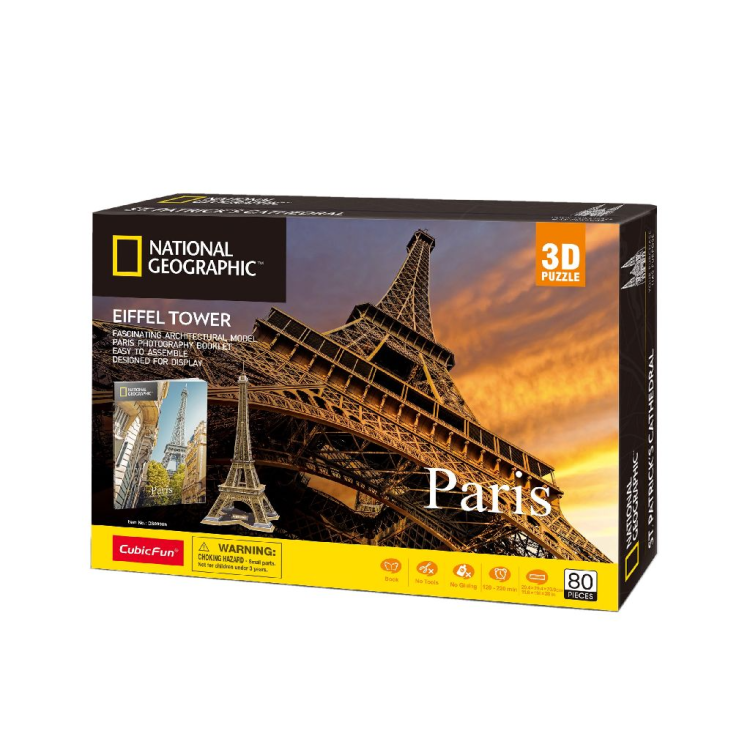 CubicFun 3D Puzzel - Eiffel Tower (80 stukjes)