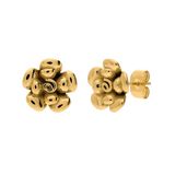 Lucardi Dames Stainless steel goldplated oorknoppen bloem