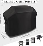 Merkloos Housse de barbecue imperméable et grande 147x61x117 CM - Tissu Oxford 420D - Housse de grill de barbecue d'extérieur avec Velcro - Coupe-vent résistant aux UV résistant aux déchirures - Noir